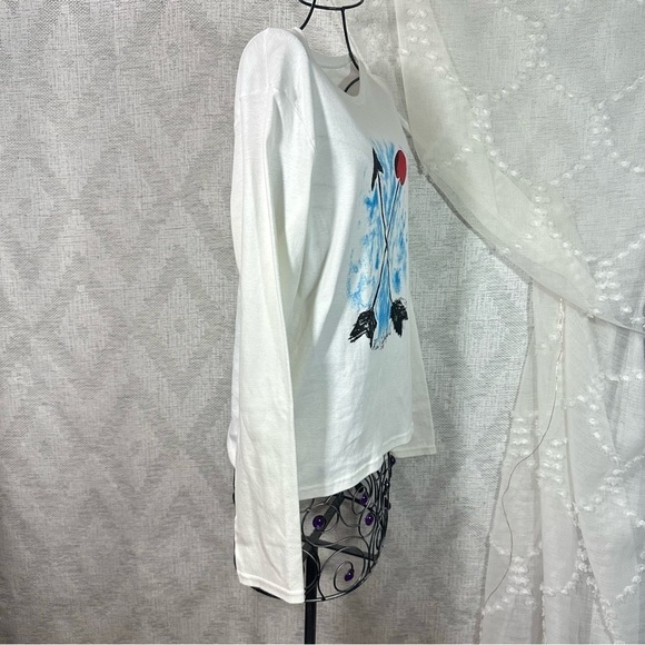 NWT Saks Fifth x Karl Lagerfeld 2008 arrow white long sleeve top size XL - Picture 7 of 7